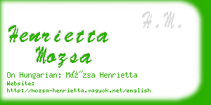 henrietta mozsa business card